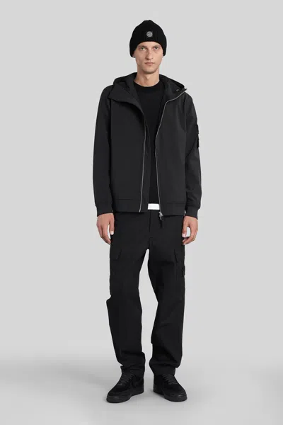 Stone Island Padded Jacket With Hood And Drip-proof In Black