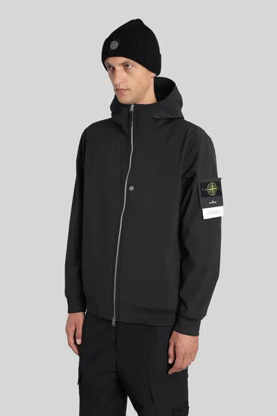 Stone Island Padded Jacket With Hood And Drip-proof In Black