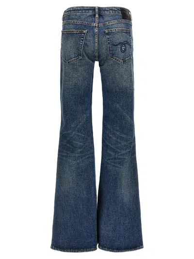 R13 Blue Overflow Boy Flare Jeans In Blue