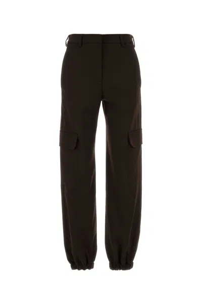 Pt Torino Brown Stretch Polyester Blend Cargo Pant In Brown