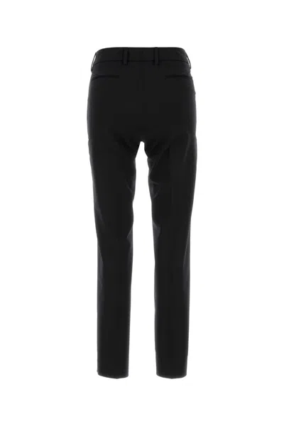 Pt Torino Stretch Wool Trousers Featuring Front Crease In Black
