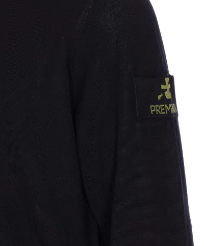 Premiata Ribbed Crewneck Long Sleeve Knit Sweater In Black