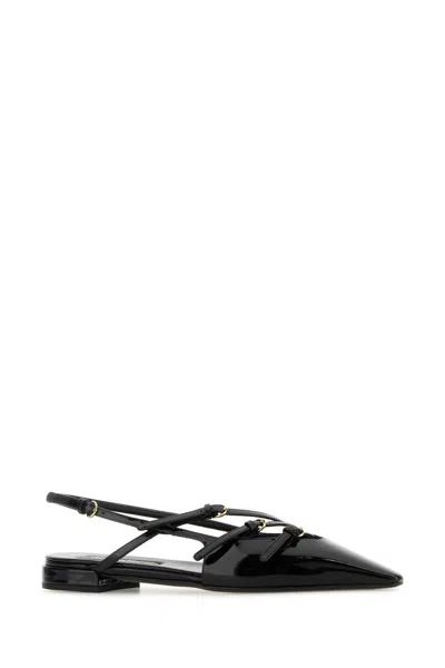 Miu Miu Slingback Ballerinas With Buckles In Black