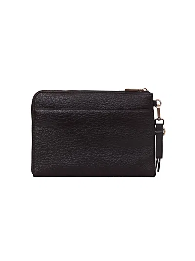 Just Cavalli Logo-plaque Clutch Bag In Black