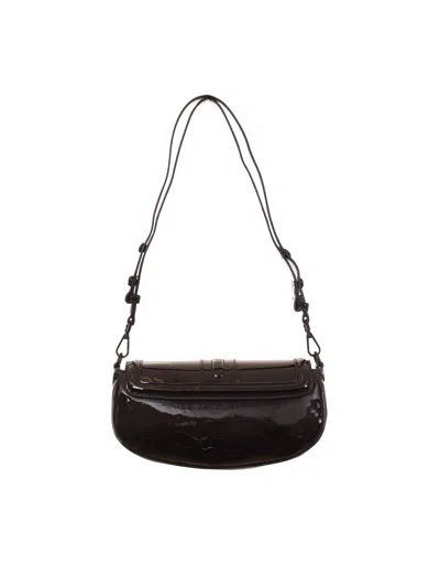 Just Cavalli Curved-flap Logo-plaque Shoulder Bag In Black