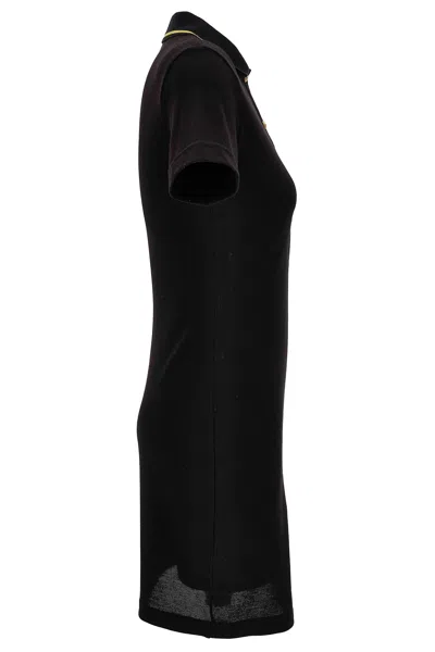 Versace Jeans Couture Women's Emblem Polo T-shirt Dress In Black