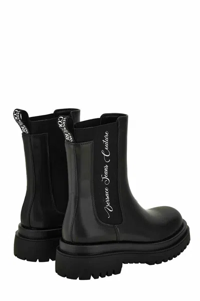Versace Jeans Couture Elastic-insert Platform Boots In Black
