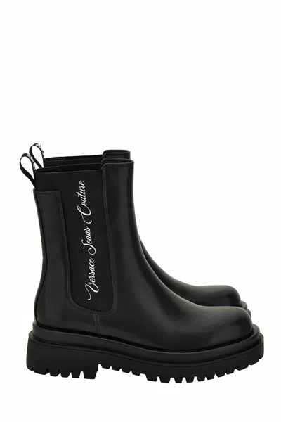 Versace Jeans Couture Elastic-insert Platform Boots In Black
