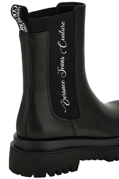 Versace Jeans Couture Elastic-insert Platform Boots In Black