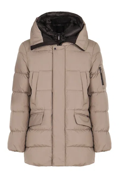 Moorer Davide Technical Fabric Parka In Gray