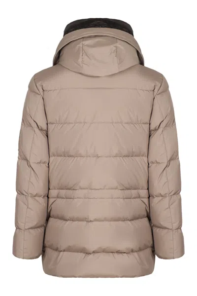 Moorer Davide Technical Fabric Parka In Gray