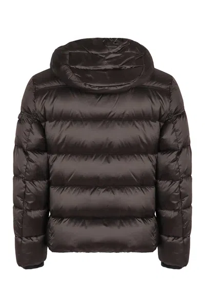 Moorer Padded Jackets With Hood And Side Pockets In Gray