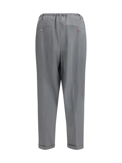 Magliano Pleated Elastic Waist Trousers With Back Pocket In Gray