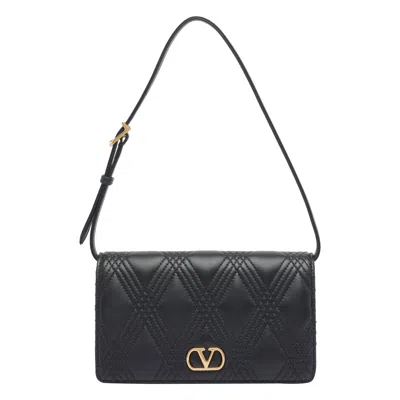 Valentino Quiltie 67 Mini Shoulder Bag In Quilted Nappa In Black
