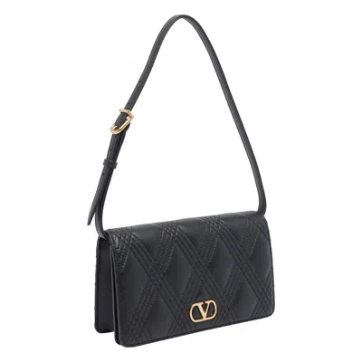 Valentino Quiltie 67 Mini Shoulder Bag In Quilted Nappa In Black