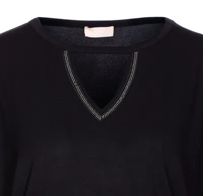Liu •jo Long Sleeves T-shirt In Black