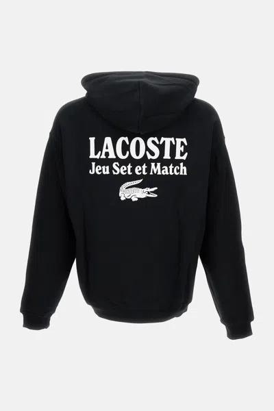 Lacoste Sweatshirt With Logo And Print In Black