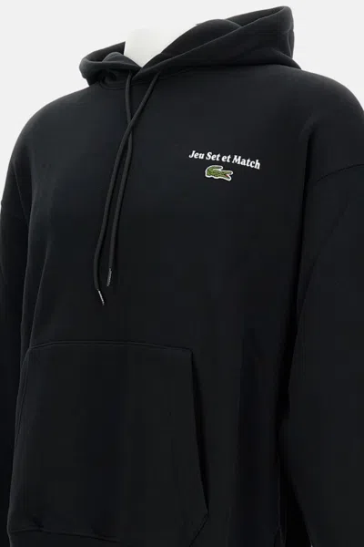 Lacoste Sweatshirt With Logo And Print In Black