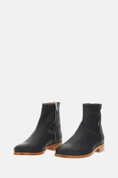 Common Projects Zipper Boot In Waxed Suede In Black