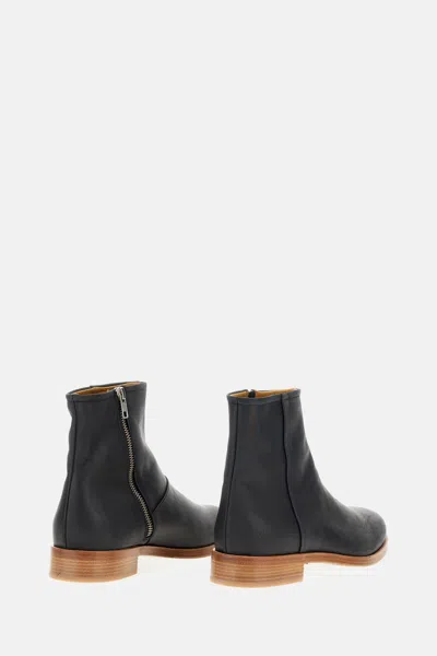 Common Projects Zipper Boot In Waxed Suede In Black