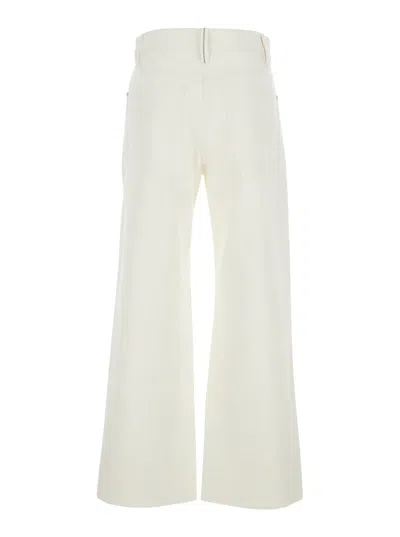 Brunello Cucinelli Crop Pants With Belt Loops And Pockets In White