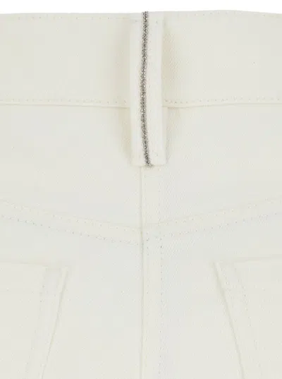 Brunello Cucinelli Crop Pants With Belt Loops And Pockets In White