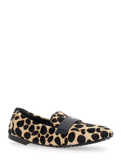 Tory Burch Leopard Slip On Loafers In Animal Print