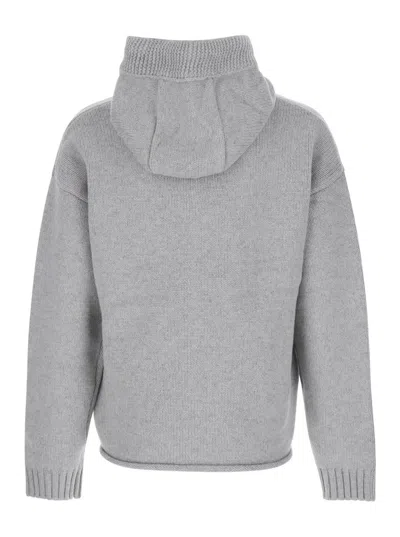 Jw Anderson J. W. Anderson Textured Zip-up Hoodie In Gray