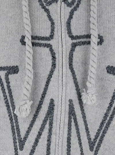Jw Anderson J. W. Anderson Textured Zip-up Hoodie In Gray