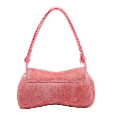 Diesel Play-clutch In Coloured Hairy Leather In Pink
