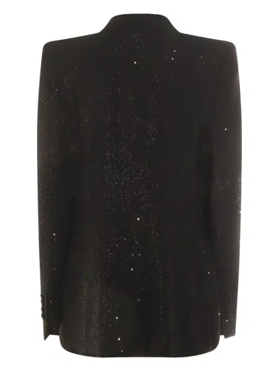 Tom Ford Single-breasted Wool Blend Crepe Jacket With Sequins In Black