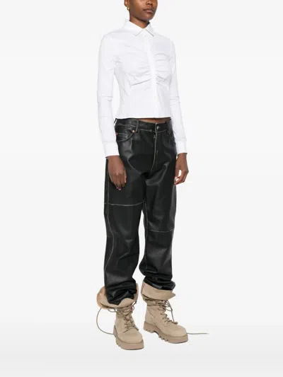 Balenciaga Long-sleeved Corseted Shirt In White