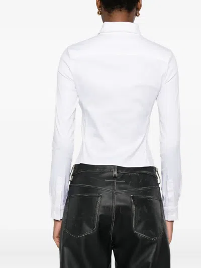 Balenciaga Long-sleeved Corseted Shirt In White