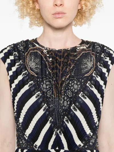 Ulla Johnson Violeta Pleated Sleeveless Midi Dress In Eclipse In Black