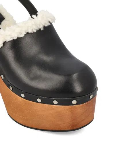 Jimmy Choo 135mm Leather Platform Sheepskin Sandals In Black