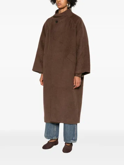 Eleh Single-button Wool Coat In Brown