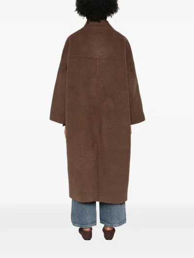 Eleh Single-button Wool Coat In Brown