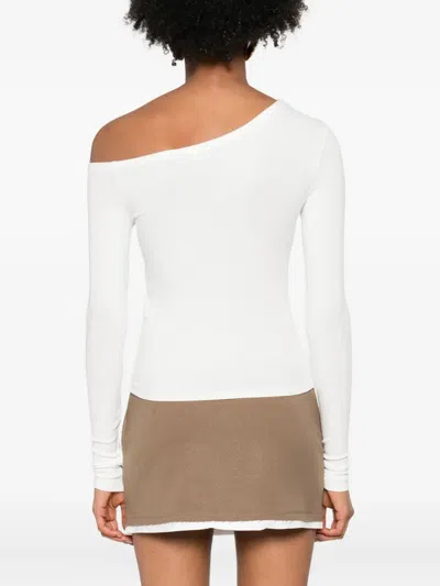 Eleh Button-front Long-sleeve Top In Neutral