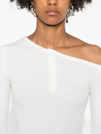 Eleh Button-front Long-sleeve Top In Neutral