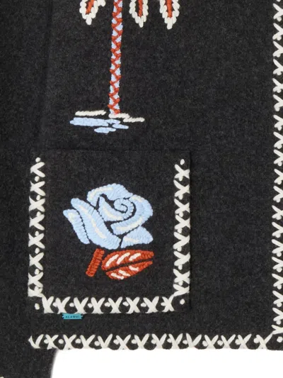 Alanui Remember Me Embroidered Palm-tree Jacket In Black