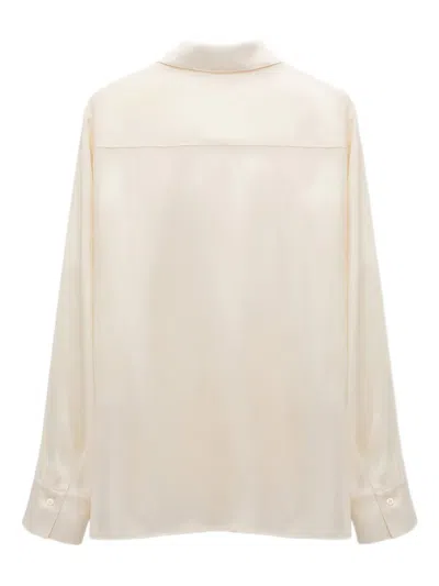 Dorothee Schumacher Popover Blouse In Silk Satin In White