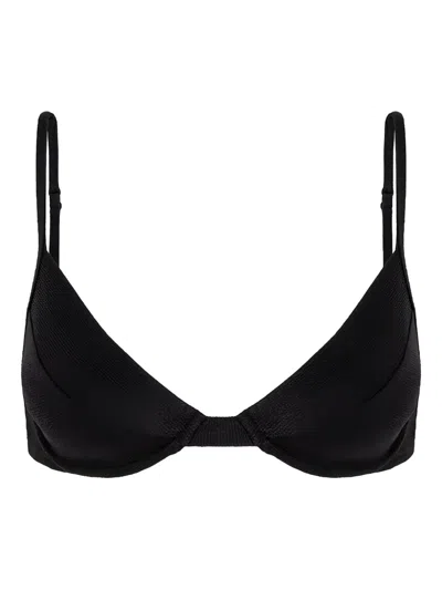 Lenny Niemeyer Textured Triangle Bikini Top In Black