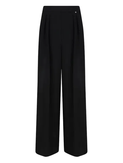 Nissa Pleated-front Wide-leg Trousers In Black