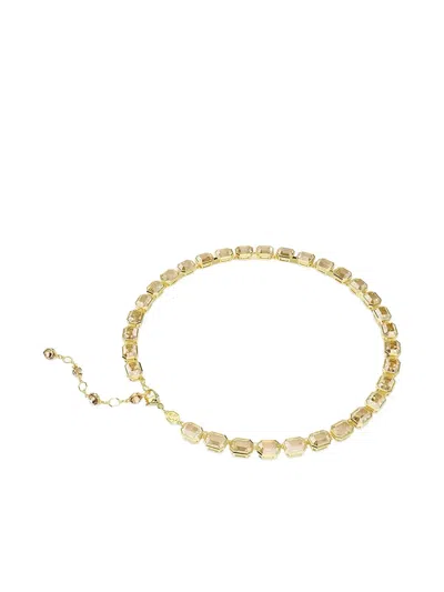 Swarovski Millenia Tennis Gold-tone Emerald-cut Necklace