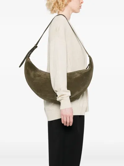 Proenza Schouler Hobo Slide Bag In Soft Suede In Green