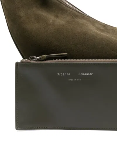 Proenza Schouler Hobo Slide Bag In Soft Suede In Green
