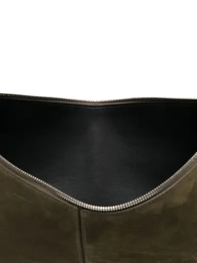 Proenza Schouler Hobo Slide Bag In Soft Suede In Green