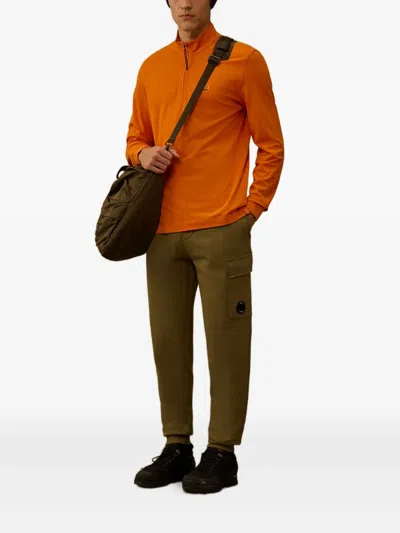 C.p. Company C.p.company Diagonal Raised Fleece Lens Sweatpants In Green