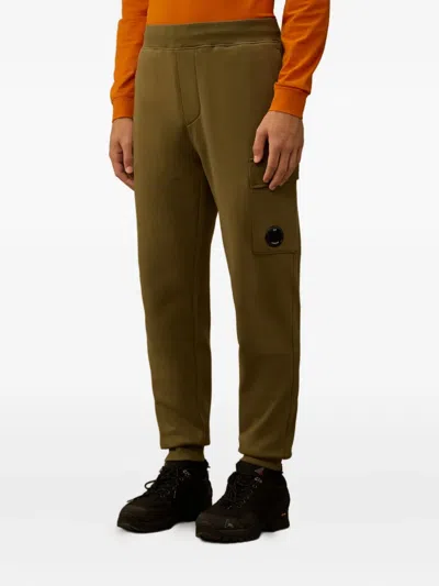 C.p. Company C.p.company Diagonal Raised Fleece Lens Sweatpants In Green