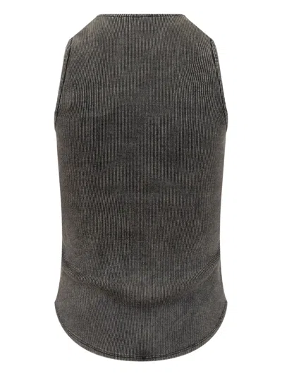 Diesel Denim Top With A Used Effect In Black